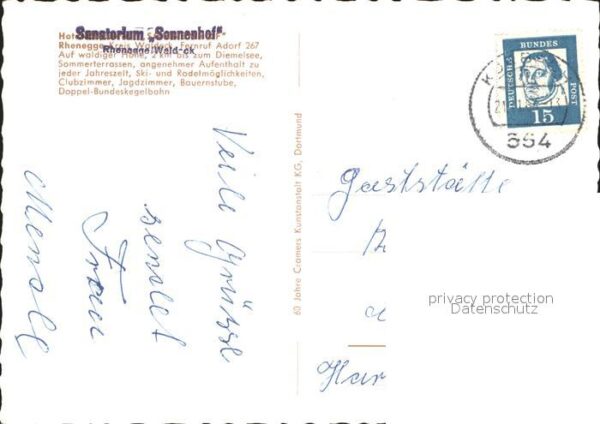 Rhenegge Sanatorium Sonnenhof Terrasse – Bild 2