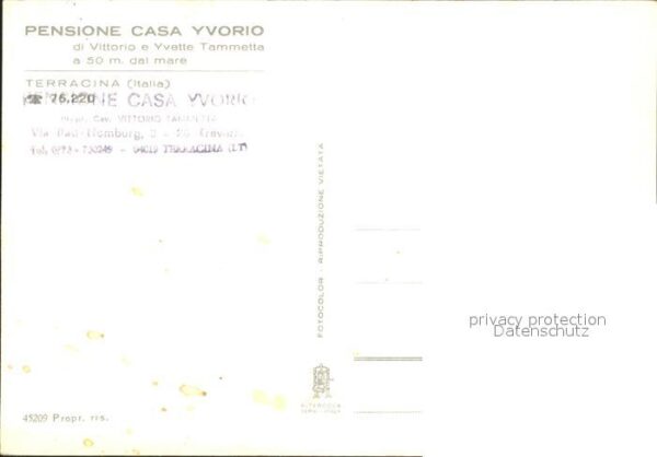 Terracina Pensione Casa Yvorio Terrasse Zimmer – Bild 2