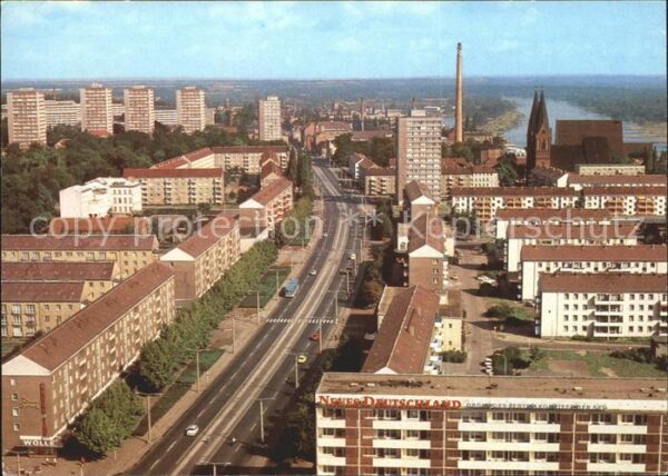 Frankfurt Oder Blick vom Hochhaus zur Karl Marx Strass