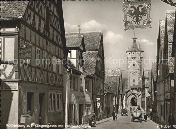 Rothenburg Tauber Klingenstrasse mit Klingentor-Turm