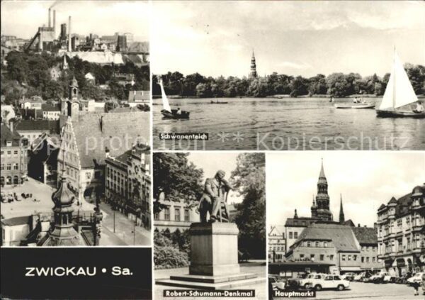 Zwickau Sachsen Schwanenteich Robert Schumann Denkmal H