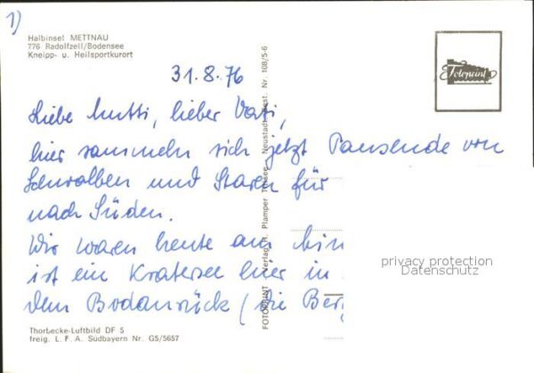 Radolfzell Bodensee Fliegeraufnahme Halbinsel Mettnau – Bild 2