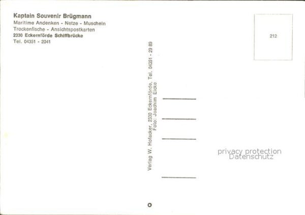 Eckernfoerde Kaptain Souvenir Brügmann – Bild 2