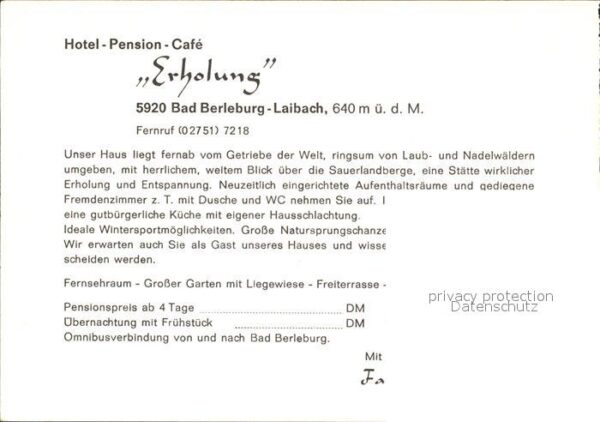 Laibach Bad Berleburg Hote Pension Cafe Erholung – Bild 2