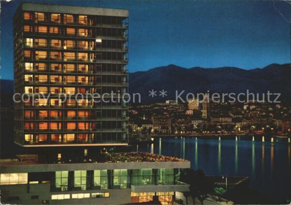 Split Spalato Hotel Marjan bei Nacht