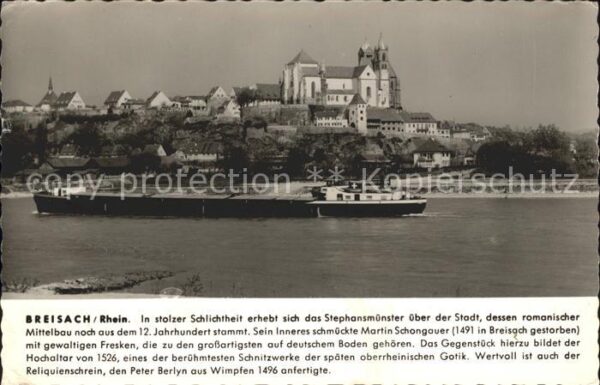 Breisach Rhein Stephansmünster Lastkahn