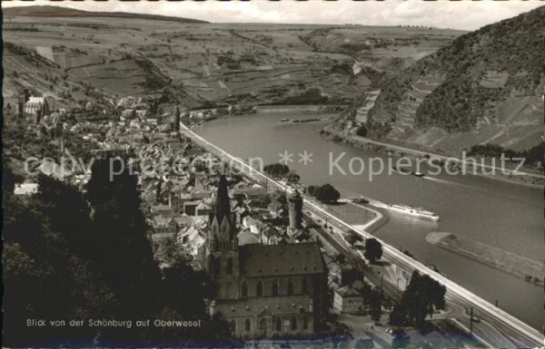 Oberwesel Rhein Blick von der Schönburg