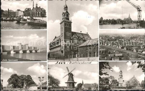 Leer Ostfriesland Rathaus Hafen Evangelische Kirche Leda