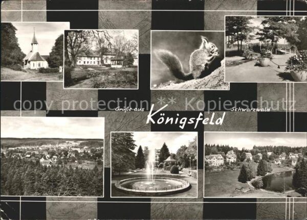 Koenigsfeld Schwarzwald Eichhörnchen Springbrunnen Kirche