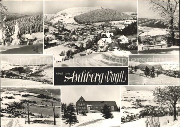 Aschberg Vogtland Ortsansichten Skispuren Berghaus