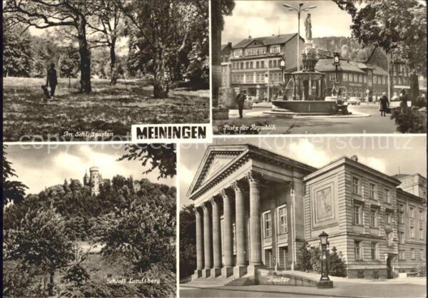 Meiningen Thueringen Schlossgarten Platz Republik Theater Sc