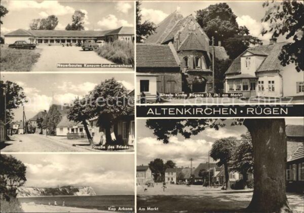 Altenkirchen Ruegen Neuerbautes Konsum Landwarenhaus Kirche
