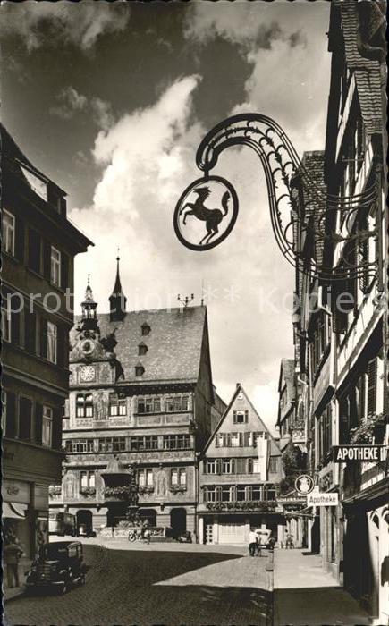 Tuebingen Marktplatz mit Rathaus