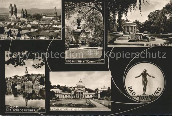 Bad Homburg Elisabethen Quelle Erlöserkirche und Sc