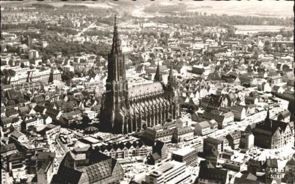 Ulm Donau Fliegeraufnahme mit Münster höchster Ki