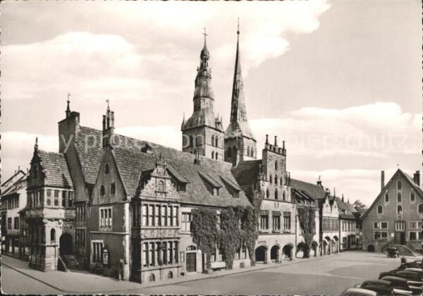 Lemgow Niedersachsen Rathaus und Nicolaikirche