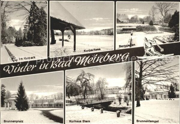 Bad Meinberg Kurparkt See Kurhaus im Schnee