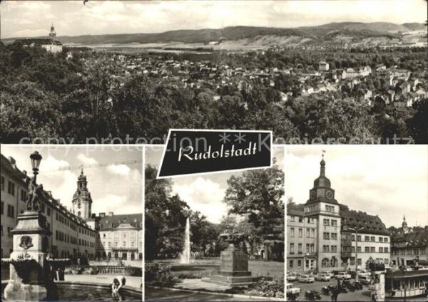 Rudolstadt Blick vom Hain Schloßhof Platz ODF Mark