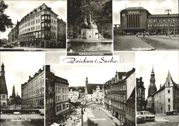 Zwickau Sachsen RingCafe Schwanenbrunnen Hauptbahnhof S