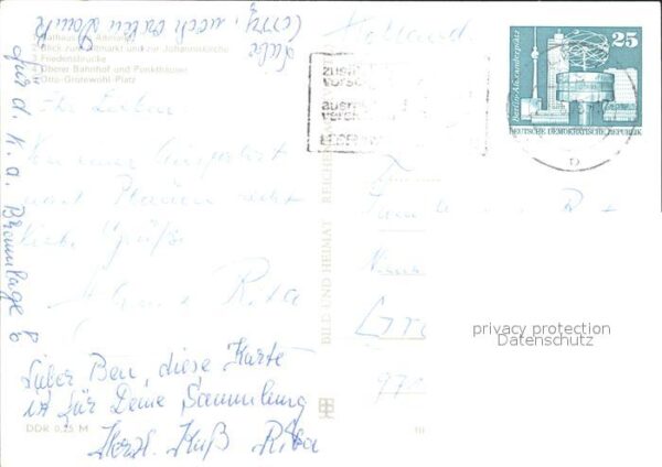 Plauen Vogtland Otto Grothewohl Platz Punkhäuser Friede – Bild 2
