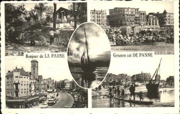 La Panne Veurne Teilansichten Strassenpartie Hafen
