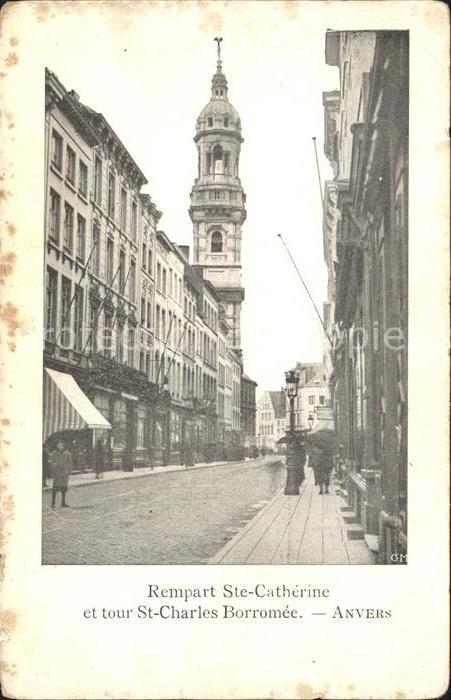 Anvers Antwerpen Rempart Ste Catherine et tour St Charle