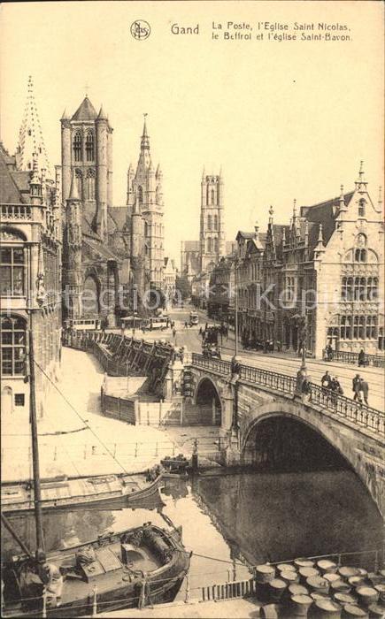 Gand Belgien La Poste l'Eglise Saint Nicolas Le Beff