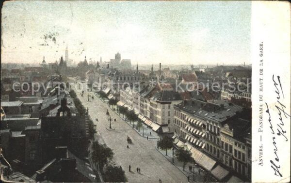 Anvers Antwerpen Panorama du Haut de la Gare