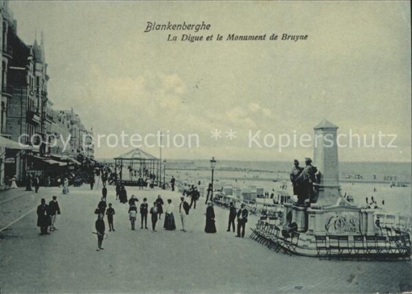 Blankenberghe La Digue et le Monument de Bruyne
