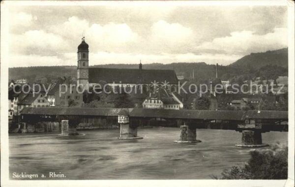 Saeckingen Rhein Kirche Rheinbrücke