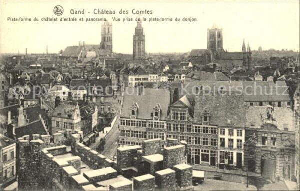 Gand Belgien Chateau des Comtes Vue prise de la plat