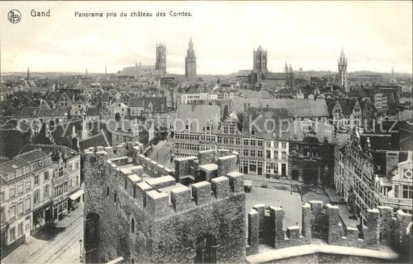 Gand Belgien Panorama pris du chateau des Comtes