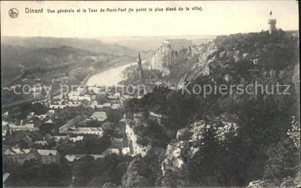 Dinant Wallonie Vue generale et la Tour de Mont Fort