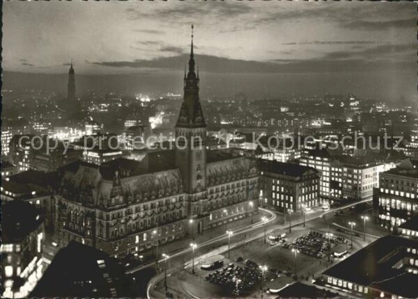Hamburg Rathaus bei Nacht