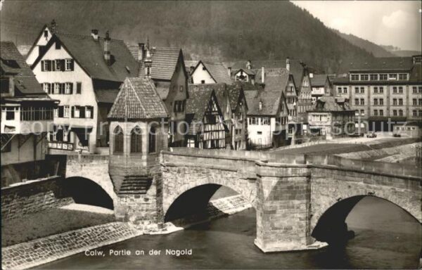 Calw Partie an der Nagold Brücke