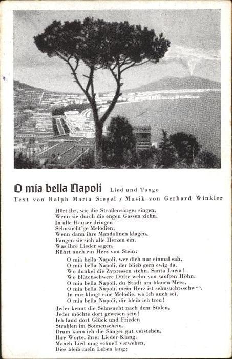 Napoli Neapel Liederkarte Tango O mia bella Napoli