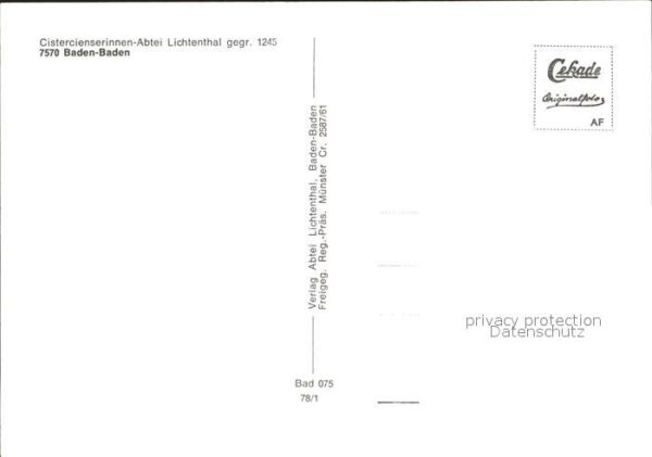 Baden-Baden Cistercienserinnen-Abtei Lichtenthal Fl – Bild 2