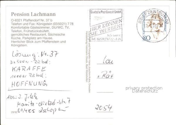 Pfaffendorf Koenigstein Pension Lachmann – Bild 2