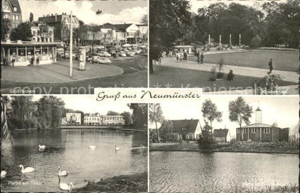 Neumuenster Schleswig-Holstein Grossflecken Klosterinsel Schwanenteich