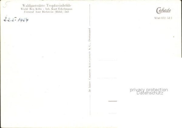 Wiehl Oberbergischer Kreis Waldgaststätte Tropfsteinhöhle Ortsansi – Bild 2