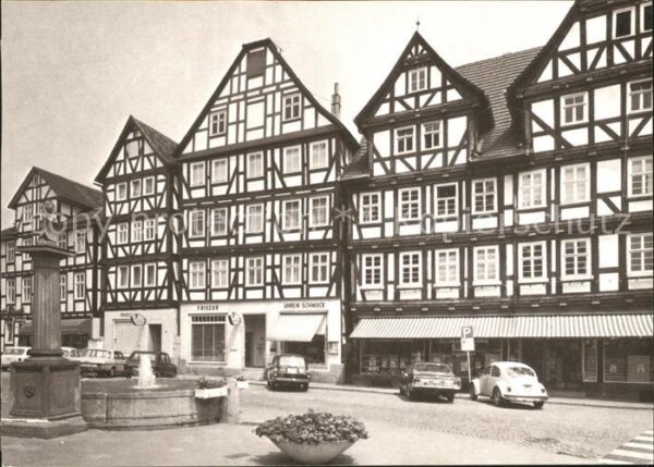 Melsungen Fulda Fachwerkhäuser Markt Brunnen