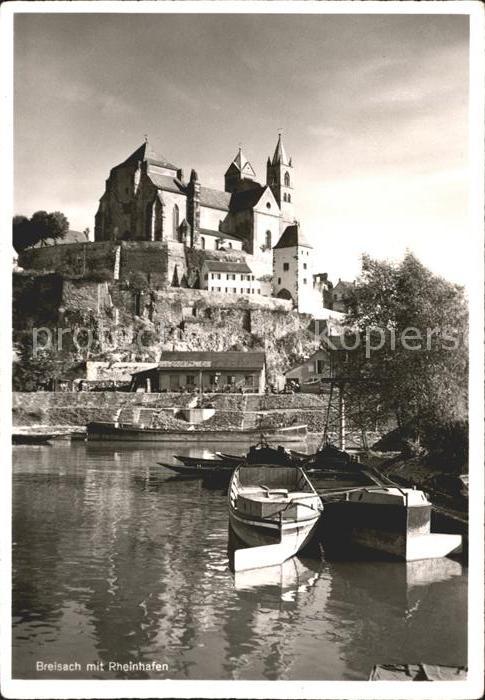 Breisach Rhein mit Rheinhafen und Münster