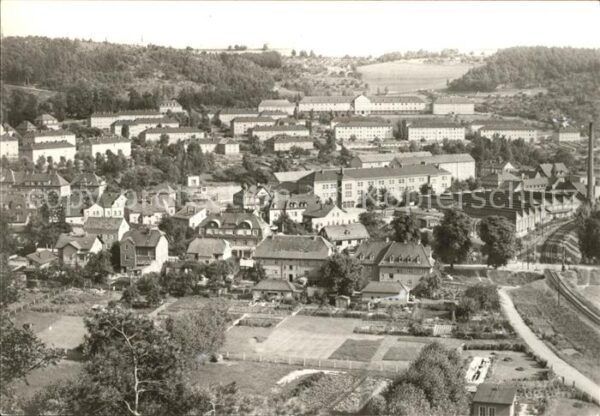 Berga Elster Blick von der Bastei Bergarbeitersiedlu