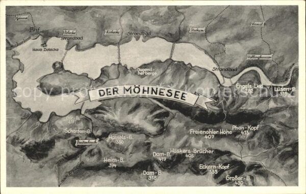 Moehnesee Panoramakarte Möhnetalsperre Haus Delec