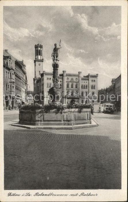 Zittau Rolandbrunnen Rathaus