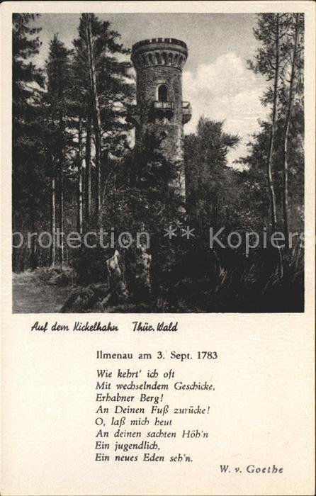 Kickelhahn Turm Gedicht W v Goethe Wie kehrt ich o