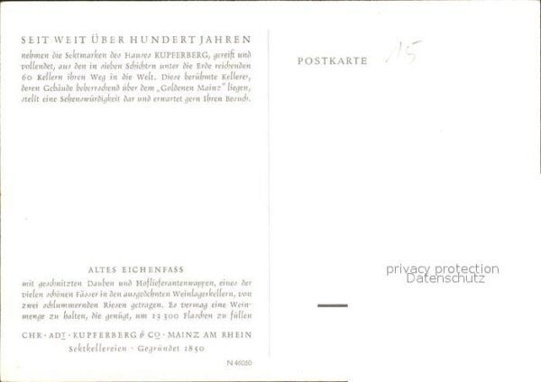 Mainz Rhein Altes Eichenfass Kupferberg – Bild 2
