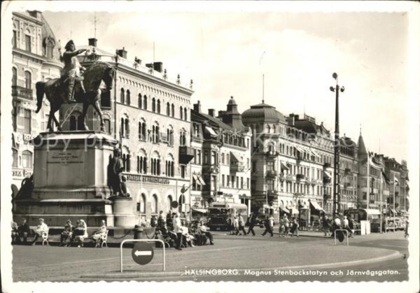 Haelsingborg Magnus Stenbockstatyn Järnvägsgatan