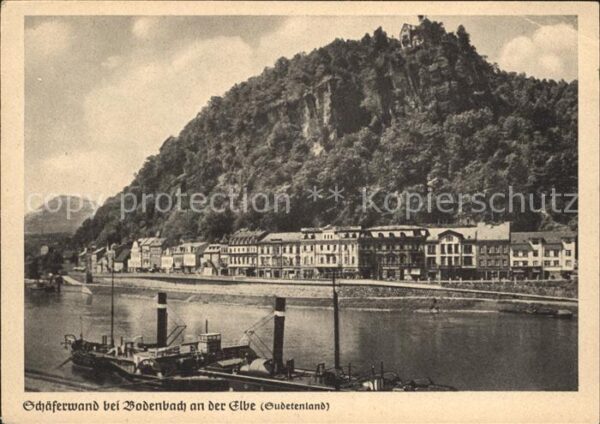 Bodenbach-Tetschen Boehmen Schägerwand Dampfer