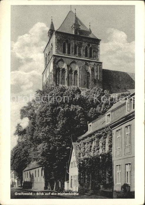 Greifswald Mecklenburg Vorpommern Blick Marienkirche